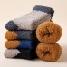 5 Pairs Men Blended Coral Fleece Thickened Color  match Simple Breathable Warmth Socks